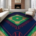 thumbnail image 1 of ODIKA 8'x10' Washable Area Rug Sport Diamond With Bold Numbered Bases And Ball Border Baseball Field Refined for Dining Room, Large Office, Lounge, Non-Slip Chair-Friendly Mat, 1 of 7