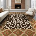thumbnail image 1 of ODIKA 8'x10' Washable Area Rug Spotted Boho Southwestern Border Fabric Table Placemat Cow Print Playful for Dining Room, Large Office, Lounge, Non-Slip Chair-Friendly Mat, 1 of 7