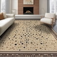 thumbnail image 1 of ODIKA 8'x10' Washable Area Rug Spotted Tricolor Patchwork Bordered Mosaic Field Abstract Inspired for Dining Room, Large Office, Lounge, Non-Slip Chair-Friendly Mat, 1 of 7