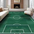 thumbnail image 1 of ODIKA 8'x10' Washable Area Rug Stadium Lines Center Circle Durable Interactive Football Soccer Field Playful for Living Room, Under Sectional, Family , Non-Slip, 1 of 7