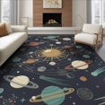 thumbnail image 1 of ODIKA 8'x10' Washable Area Rug System Galaxy Planet Map With Ringed Worlds And Comet Trails for Living Room, Under Sectional, Family , Durable, Non-Slip, 1 of 7