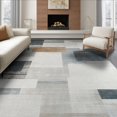 thumbnail image 1 of ODIKA 8'x10' Washable Area Rug Table Abstract Geometric Farmhouse Lines Subtle Distressed Detail for King Size Bedroom Under Bed, Master Suite, Non-Shedding, Easy Care, 1 of 7