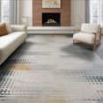 thumbnail image 1 of ODIKA 8'x10' Washable Area Rug Table Abstract Geometric Grid Distressed Farmhouse Brushstroke for King Size Bedroom Under Bed, Master Suite, Non-Shedding, Easy Care, 1 of 7