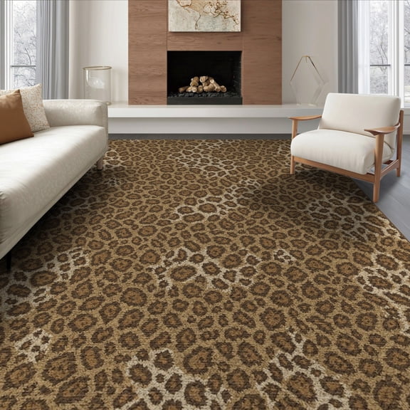 ODIKA 8'x10' Washable Area Rug Tricolor Patchwork Bordered Mosaic Field Abstract Inspired Spotted Flowing for King Size Bedroom Under Bed, Master Suite, Non-Shedding, Easy Care