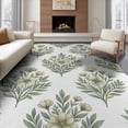 thumbnail image 1 of ODIKA 8'x10' Washable Area Rug Vintage Botanical Distressed Impressionist Circular Watercolor Refined for Dining Room, Large Office, Lounge, Non-Slip Chair-Friendly Mat, 1 of 7