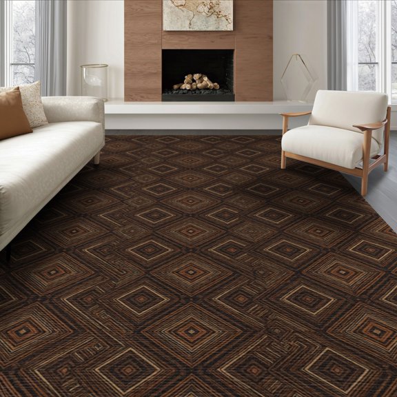 ODIKA 8'x10' Washable Area Rug Vintage Faded Southwestern Distressed Ornate Border Hallway Boho Refined for Living Room, Under Sectional, Family , Durable, Non-Slip