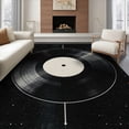 thumbnail image 1 of ODIKA 8'x10' Washable Area Rug Vinyl Record Minimalist Retro Music Disc Concentric Groove Rings for Living Room, Under Sectional, Family , Durable, Non-Slip, 1 of 7