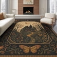 thumbnail image 1 of ODIKA 8'x10' Washable Area Rug Warm Earth Tones Enchanted Forest Mansion Design Victorian Gothic Style for King Size Bedroom Under Bed, Master Suite, Non-Shedding, Easy Care, 1 of 7