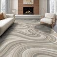 thumbnail image 1 of ODIKA 8'x10' Washable Area Rug Wave Design With Interlocking Marble Swirl Motif Abstract Modern Refined for Dining Room, Large Office, Lounge, Non-Slip Chair-Friendly Mat, 1 of 7
