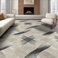 thumbnail image 1 of ODIKA 8'x10' Washable Area Rug And White Interlocking Lines With Modern Motif Abstract Black Refined Structured for Dining Room, Large Office, Lounge, Non-Slip Chair-Friendly Mat, 1 of 7