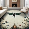 thumbnail image 1 of ODIKA 8'x10' Washable Area Rug Witchy Floral Gothic Moth Design With Botanical Vine Symmetry Accents for Dining Room, Large Office, Lounge, Non-Slip Chair-Friendly Mat, 1 of 7