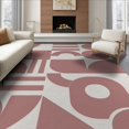 thumbnail image 1 of ODIKA 8'x10' White Mid Century Modern Abstract Washable Area Rug Geometric Loops and Shapes in Retro Style for King Size Bedroom Under Bed, Master Suite, Non-Shedding, Easy Care, 1 of 7