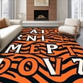 thumbnail image 1 of ODIKA 8'x10' Machine Washable Non-Slip Area Rug, ABC Recognition Floor featuring Playful Animal Mascot Graphics High Traffic Rug, Orange, 690736, 1 of 7
