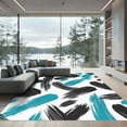 thumbnail image 1 of ODIKA 8'x10' Machine Washable Non-Slip Area Rug, Abstract Black High Traffic Rug, Black, 956063, 1 of 7