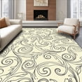 thumbnail image 1 of ODIKA 8x10 Machine Washable Non-Slip Area Rug, Abstract Botanical Scroll Work with Contemporary Neutral Tones High Traffic Rug, Ivory, 661090, 1 of 7