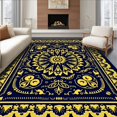 thumbnail image 1 of ODIKA 8'x10' Machine Washable Non-Slip Area Rug, Abstract Burst Anti Slip Rubber Backed High Traffic Rug with Pad, Blue, 480627, 1 of 8