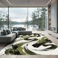 thumbnail image 1 of ODIKA 8'x10' Machine Washable Non-Slip Area Rug, Abstract Dark Green High Traffic Rug, Green, 1284494, 1 of 7