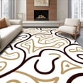 thumbnail image 1 of ODIKA 8'x10' Machine Washable Non-Slip Area Rug, Abstract Interlocking Waves With Neutral Earth Tone Swirls High Traffic Rug with Pad, Brown, 499372, 1 of 8