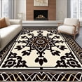 thumbnail image 1 of ODIKA 8'x10' Machine Washable Non-Slip Area Rug, Abstract Medallion Protector Blocks Unwanted Path Residue High Traffic Rug, Black, 593053, 1 of 7