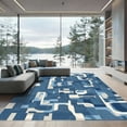 thumbnail image 1 of ODIKA 8'x10' Machine Washable Non-Slip Area Rug, Abstract Navy Blue High Traffic Rug with Pad, Blue, 1055845, 1 of 8