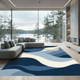 thumbnail image 1 of ODIKA 8'x10' Machine Washable Non-Slip Area Rug, Abstract Navy Blue High Traffic Rug with Pad, Blue, 1058550, 1 of 8