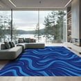 thumbnail image 1 of ODIKA 8x10 Machine Washable Non-Slip Area Rug, Abstract Serpentine Design High Traffic Rug, Blue, 913840, 1 of 7
