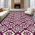 thumbnail image 1 of ODIKA 8'x10' Machine Washable Non-Slip Area Rug, Abstract Snowflake Mosaic with Interlocking Shapes High Traffic Rug, Purple, 614546, 1 of 7