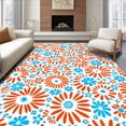 thumbnail image 1 of ODIKA 8'x10' Machine Washable Non-Slip Area Rug, Abstract Sunburst Non Slip Small Boho High Traffic Rug with Pad, Orange, 352444, 1 of 8