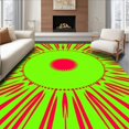 thumbnail image 1 of ODIKA 8'x10' Machine Washable Non-Slip Area Rug, Abstract Sunburst Radial Design with Starburst Center Motif High Traffic Rug with Pad, Green, 600970, 1 of 8