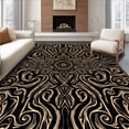 thumbnail image 1 of ODIKA 8'x10' Machine Washable Non-Slip Area Rug, Abstract Swirl Mosaic with Flowing Curved High Traffic Rug with Pad, Black, 526196, 1 of 8