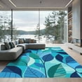 thumbnail image 1 of ODIKA 8'x10' Machine Washable Non-Slip Area Rug, Abstract Teal High Traffic Rug, Blue, 1099347, 1 of 7