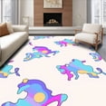 thumbnail image 1 of ODIKA 8'x10' Machine Washable Non-Slip Area Rug, Abstract Unicorn with Prism Highlights High Traffic Rug, Pink, 396255, 1 of 7