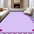 thumbnail image 1 of ODIKA 8'x10' Machine Washable Non-Slip Area Rug, Adorable Kitty Crochet Canvas Decorative Handcraft Stitch Project High Traffic Rug, Purple, 632663, 1 of 7