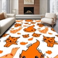 thumbnail image 1 of ODIKA 8'x10' Machine Washable Non-Slip Area Rug, Adorable Wild Feline Spotted Design Floor Covering High Traffic Rug, Orange, 729054, 1 of 7