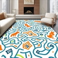 thumbnail image 1 of ODIKA 8'x10' Machine Washable Non-Slip Area Rug, Alphabet Adventure Trail with Exotic Animals and Letter Pathways High Traffic Rug, Orange, 699521, 1 of 7