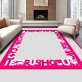 thumbnail image 1 of ODIKA 8'x10' Machine Washable Non-Slip Area Rug, Alphabet Safari Adventure with Playful Animal Motif and Letter Border High Traffic Rug with Pad, Pink, 692048, 1 of 8