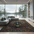 thumbnail image 1 of ODIKA 8'x10' Machine Washable Non-Slip Area Rug, Antique Peacock Blue High Traffic Rug, Blue, 1253585, 1 of 7