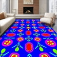thumbnail image 1 of ODIKA 8'x10' Machine Washable Non-Slip Area Rug, Arcade Button Mosaic Playful Vibrant Enthusiast High Traffic Rug, Blue, 598596, 1 of 7