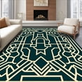 thumbnail image 1 of ODIKA 8'x10' Machine Washable Non-Slip Area Rug, Art Inspired Interlocking Lattice with Minimalist Flair High Traffic Rug, Green, 475661, 1 of 7