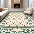 thumbnail image 1 of ODIKA 8'x10' Machine Washable Non-Slip Area Rug, Art Inspired Latticework with Delicate Ornamental Details High Traffic Rug, Ivory, 571743, 1 of 7