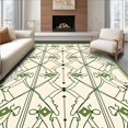 thumbnail image 1 of ODIKA 8'x10' Machine Washable Non-Slip Area Rug, Art Lattice Motif with Subtle Chevron Accents High Traffic Rug with Pad, Ivory, 594388, 1 of 8