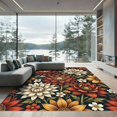 thumbnail image 1 of ODIKA 8'x10' Machine Washable Non-Slip Area Rug, Art Nouveau Burnt Orange High Traffic Rug, Orange, 953423, 1 of 7