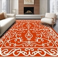 thumbnail image 1 of ODIKA 8'x10' Machine Washable Non-Slip Area Rug, Art Nouveau Floral Scrollwork with Flowing Vines High Traffic Rug, Red, 536706, 1 of 7