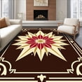 thumbnail image 1 of ODIKA 8'x10' Machine Washable Non-Slip Area Rug, Art Sunburst Medallion Starburst Floor High Traffic Rug, Brown, 555933, 1 of 7