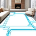 thumbnail image 1 of ODIKA 8'x10' Machine Washable Non-Slip Area Rug, Avant garde Junction Network Interconnected Maze Futuristic High Traffic Rug, Blue, 516471, 1 of 5