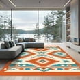 thumbnail image 1 of ODIKA 8'x10' Machine Washable Non-Slip Area Rug, Aztec Burnt Orange High Traffic Rug, Orange, 1081756, 1 of 7