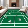 thumbnail image 1 of ODIKA 8'x10' Machine Washable Non-Slip Area Rug, Badminton Court with Shuttlecocks High Traffic Rug, Green, 841044, 1 of 7