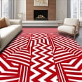 thumbnail image 1 of ODIKA 8'x10' Machine Washable Non-Slip Area Rug, Banner With Collegiate Stripe Accents And Dynamic Motifs High Traffic Rug with Pad, Red, 676201, 1 of 8