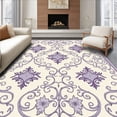 thumbnail image 1 of ODIKA 8'x10' Machine Washable Non-Slip Area Rug, Baroque Swirling Vine Ornate Classical High Traffic Rug, Beige, 667722, 1 of 7