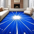 thumbnail image 1 of ODIKA 8'x10' Machine Washable Non-Slip Area Rug, Beam with Radial Championship Burst High Traffic Rug with Pad, Blue, 671857, 1 of 8